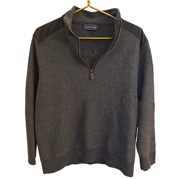 Jim Nantz Vineyard Vines Men Large Gray 1/2 Zip Merino Wool Sweater Golf - Picture 1 of 9